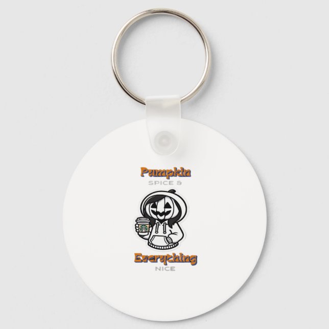 Pumpkin Spice & Everything Nice Sloth Vibes Keychain (Front)
