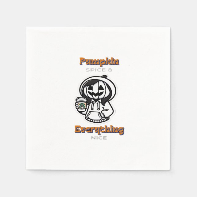 Pumpkin Spice & Everything Nice Sloth Vibes Napkin (Front)