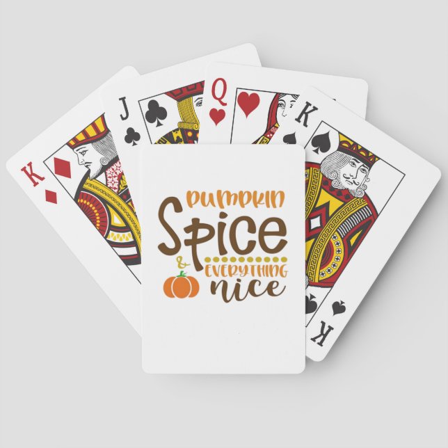 Pumpkin Spice & Everything Nice Trend Slogan & Quo Playing Cards (Back)