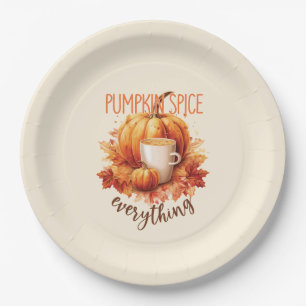 Pumpkin Spice Everything Paper Plate