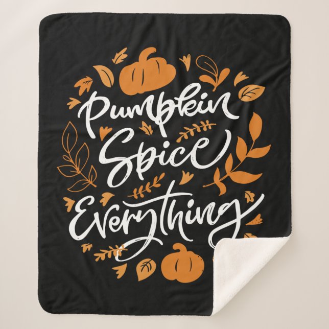 Pumpkin Spice Everything Sherpa Blanket (Front)