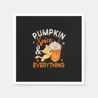 Pumpkin Spice Everything Shirt Cat Lover Cute Autu Napkin