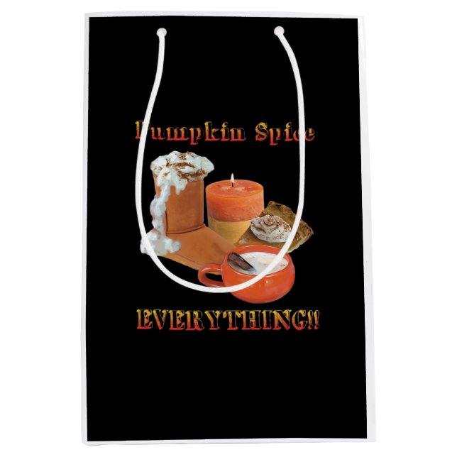 Pumpkin Spice Everything Sloth Halloween Medium Gift Bag (Front)