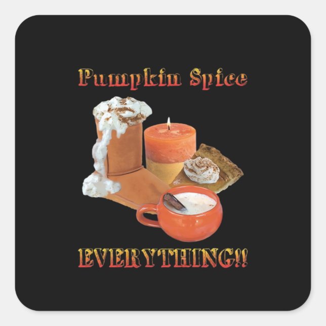 Pumpkin Spice Everything Sloth Halloween Square Sticker (Front)