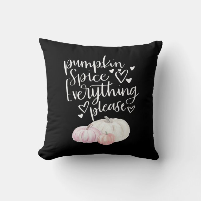 Pumpkin Spice Everything Sloth Halloween Throw Pillow (Front)