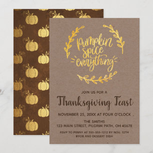 Pumpkin Spice Everything Thanksgiving Invitation
