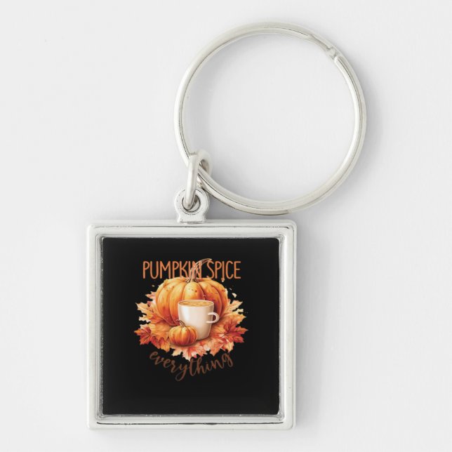 Pumpkin Spice Everything Word Art Keychain (Front)
