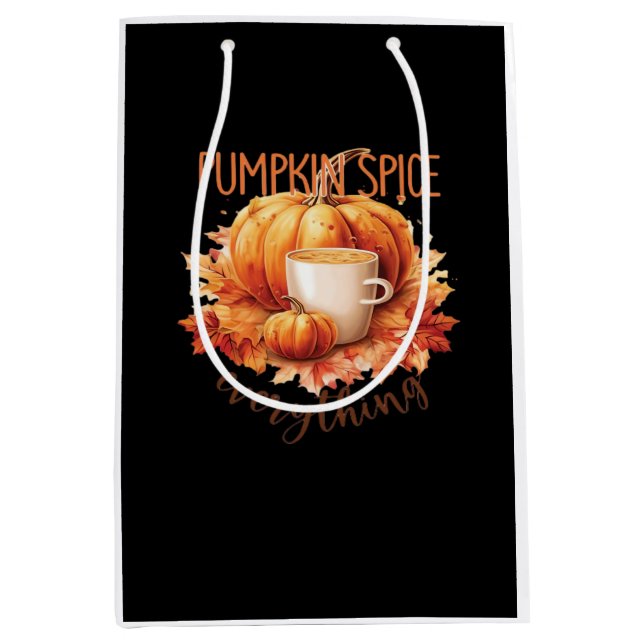 Pumpkin Spice Everything Word Art Medium Gift Bag (Front)