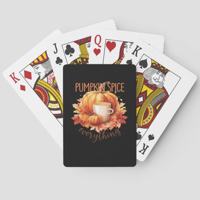 Pumpkin Spice Everything Word Art Playing Cards (Back)
