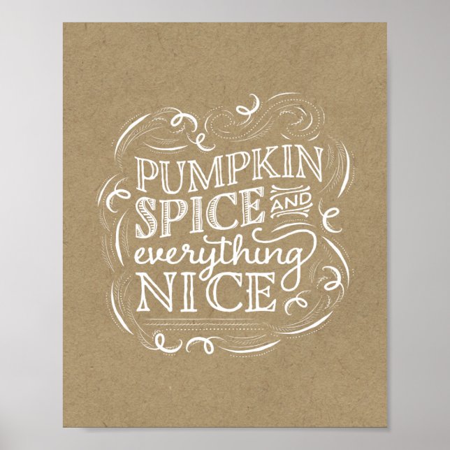 Pumpkin Spice Fall Thanksgiving Art Print (Front)