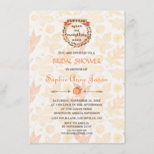 Pumpkin Spice Fall Thanksgiving Bridal Shower Invitation