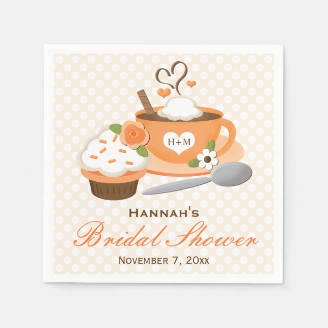 Pumpkin Spice Fall Themed Bridal Shower Napkin (Front)