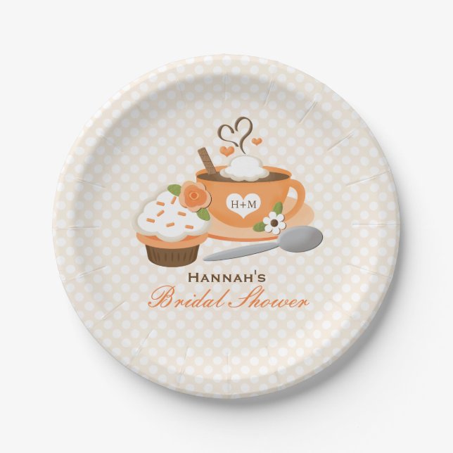 Pumpkin Spice Fall Themed Bridal Shower Paper Plate (Front)