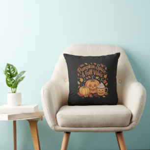 Pumpkin Spice & Fall Vibes Throw Pillow