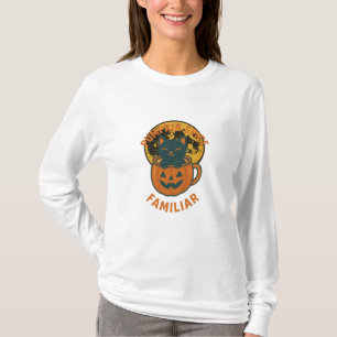 Pumpkin Spice Familiar Black Cat Halloween Design T-Shirt