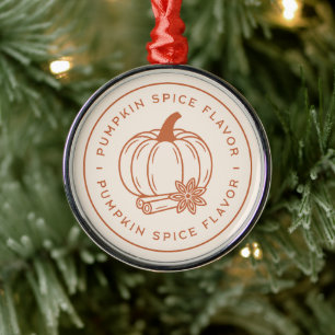 Pumpkin spice flavour cozy fall season aesthetic metal ornament