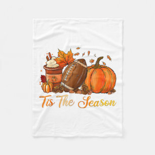 Pumpkin Spice Football Tis The Season Fall Thanksg Fleece Blanket