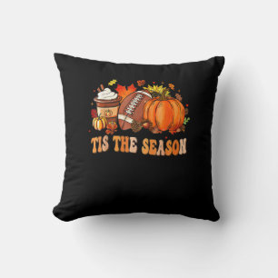 Pumpkin Spice Football Tis The Season Throw Pillow