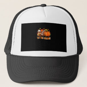 Pumpkin Spice Football Tis The Season Trucker Hat