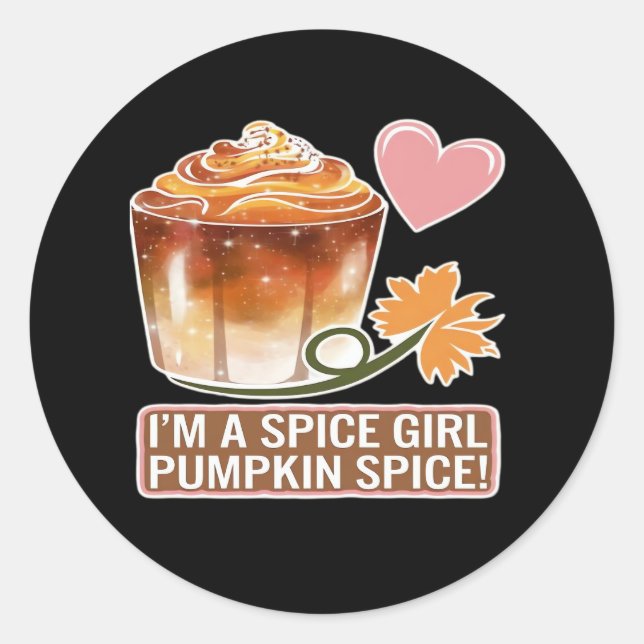 Pumpkin Spice Girl Fall Latte Sticker (Front)