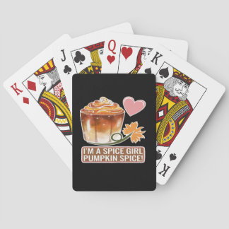 Pumpkin Spice Girl Fall Latte Sticker Playing Cards
