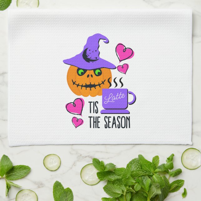 Pumpkin Spice Halloween Season Kitchen Towel (Folded)