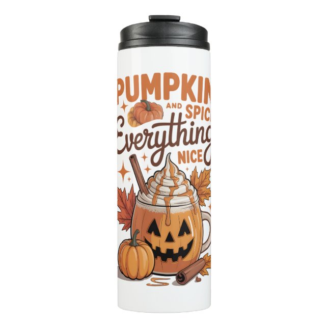 Pumpkin Spice Halloween Thermal Tumbler (Front)