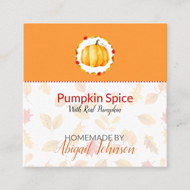 Pumpkin Spice Homemade Bath & Body Label | Tag (Front)