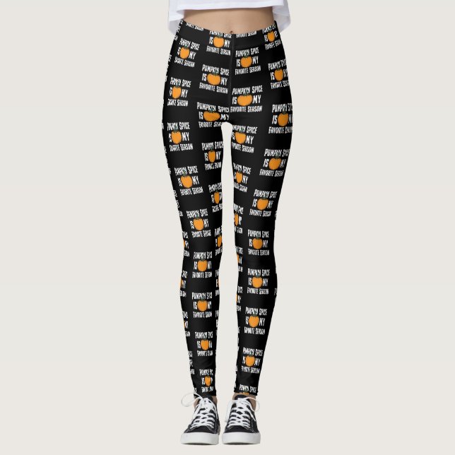 Pumpkin Spice is My Favourite Season T Shirt Happy Leggings (Front)