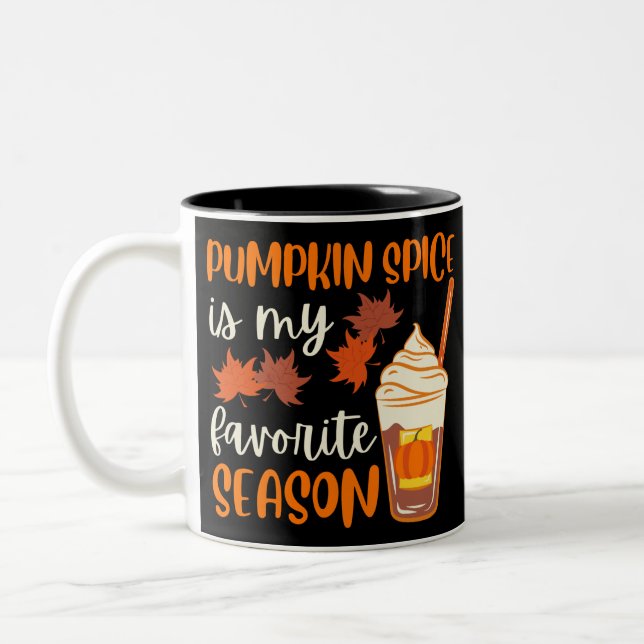 Pumpkin Spice Is My Favourite Season Two-Tone Coffee Mug (Left)
