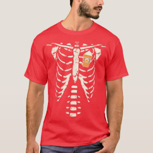 Pumpkin Spice Is My Heart Funny Halloween Skeleton T-Shirt