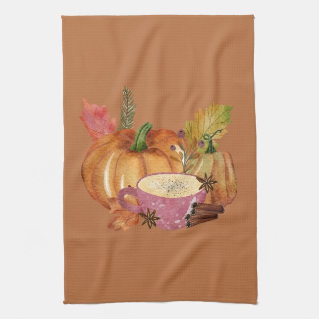 Pumpkin Spice  Kitchen Towel (Vertical)