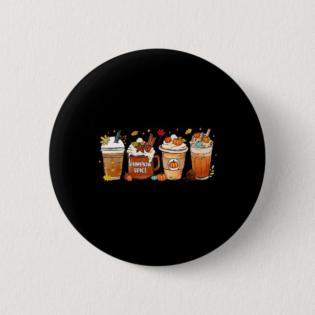 Pumpkin Spice Latte  2 Inch Round Button (Front)