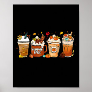 Pumpkin Spice Latte Autumn Fall Thanksgiving Hallo Poster