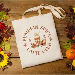 Pumpkin Spice Latte Club Fall Autumn Tote Bag