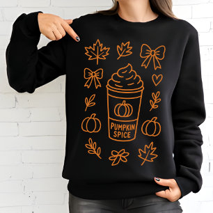 Pumpkin Spice Latte Cozy Fall Thanksgiving Sweatshirt