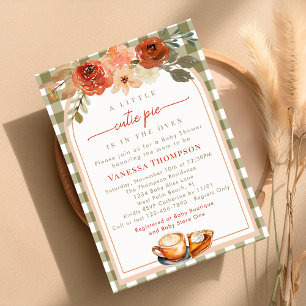 Pumpkin Spice Latte Cutie Pie Fall Baby Shower Invitation