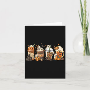 Pumpkin Spice Latte Fall Autumn Coffee Ghost Thank Card