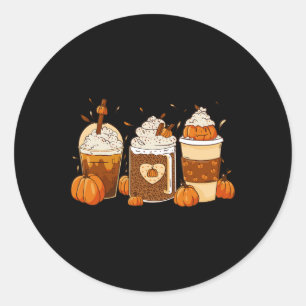Pumpkin Spice Latte Fall Coffee Thanksgiving Shirt Classic Round Sticker