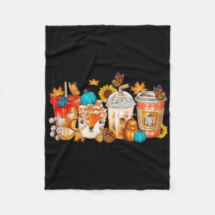 Pumpkin Spice Latte Fall Cozy Coffee Retro Autumn Fleece Blanket