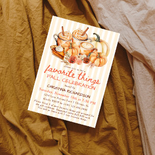 Pumpkin Spice Latte Fall Favorite Things Party Invitation
