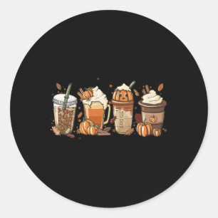 Pumpkin Spice Latte Fall Psl Fall Coffee Pumpkin C Classic Round Sticker