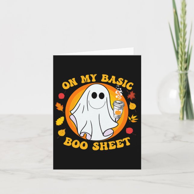 Pumpkin Spice Latte Fall Vibe Halloween Fun Basic  Card (Front)