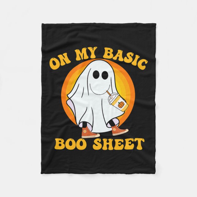 Pumpkin Spice Latte Fall Vibe Halloween Fun Basic  Fleece Blanket (Front)