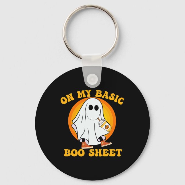 Pumpkin Spice Latte Fall Vibe Halloween Fun Basic  Keychain (Front)
