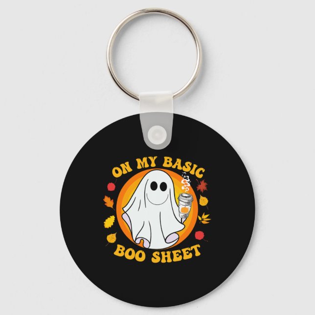 Pumpkin Spice Latte Fall Vibe Halloween Fun Basic  Keychain (Front)