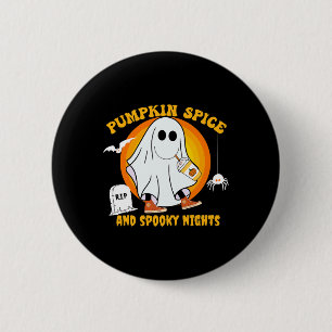 Pumpkin Spice Latte Fall Vibe Halloween Spooky Gho 2 Inch Round Button