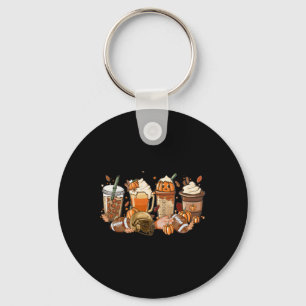 Pumpkin Spice Latte Footbyll Season Halloween Than Keychain