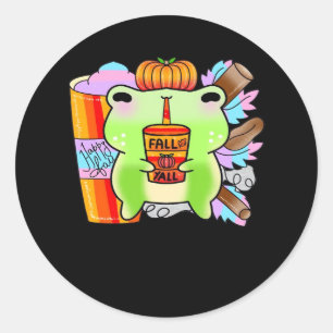 Pumpkin Spice Latte Froggy Lover Classic Round Sticker