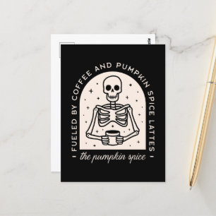 Pumpkin spice latte funny coffee quotes postcard